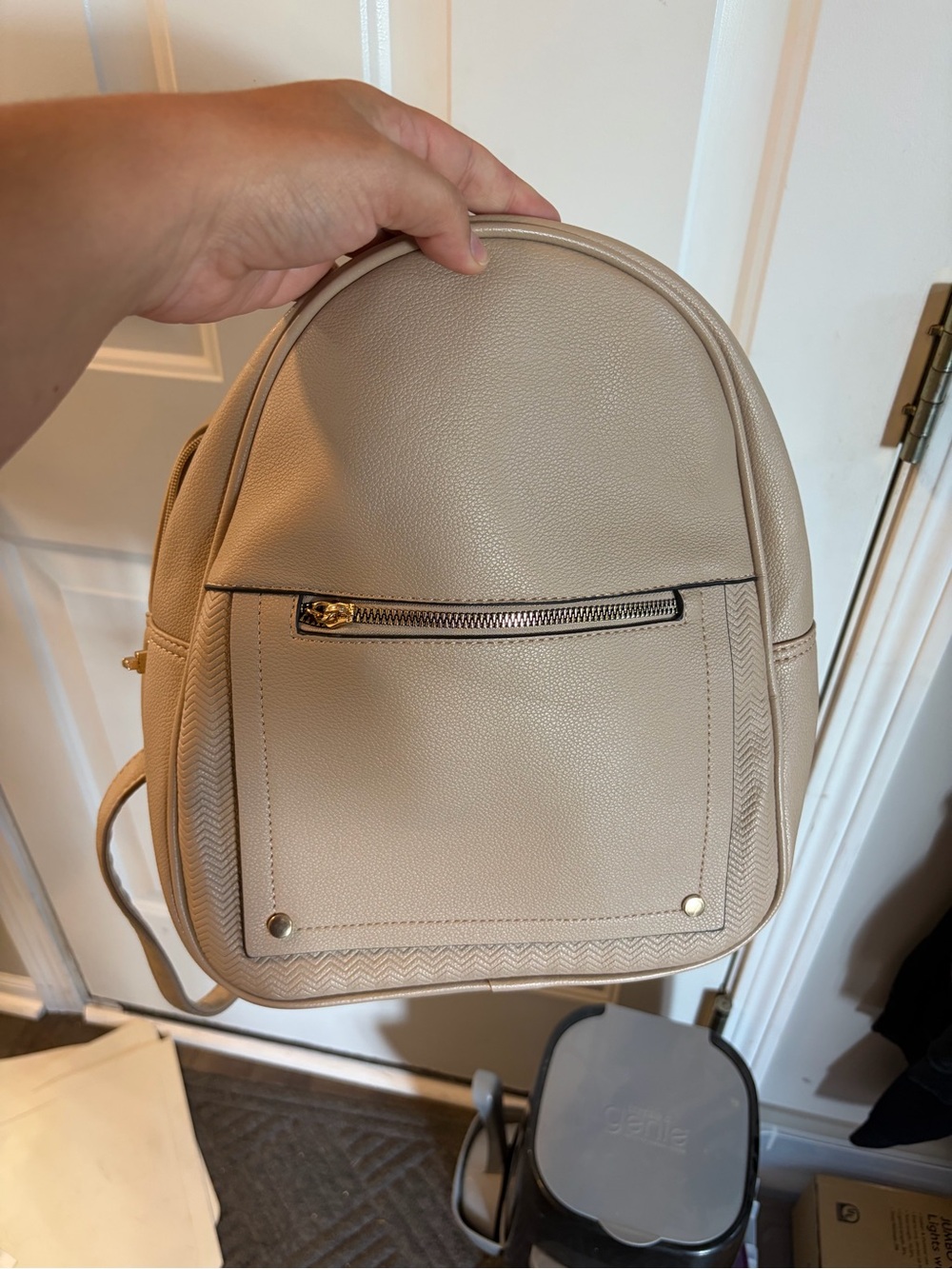 Women’s Beige Mini Backpack - Sleek Everyday Carry